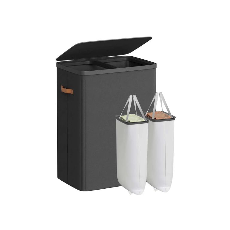 Dvoukomorový koš na prádlo s víkem