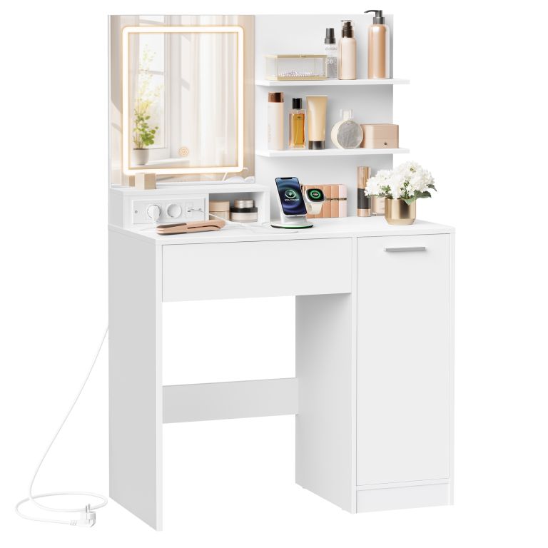 Kosmetický stolek s LED zrcadlem