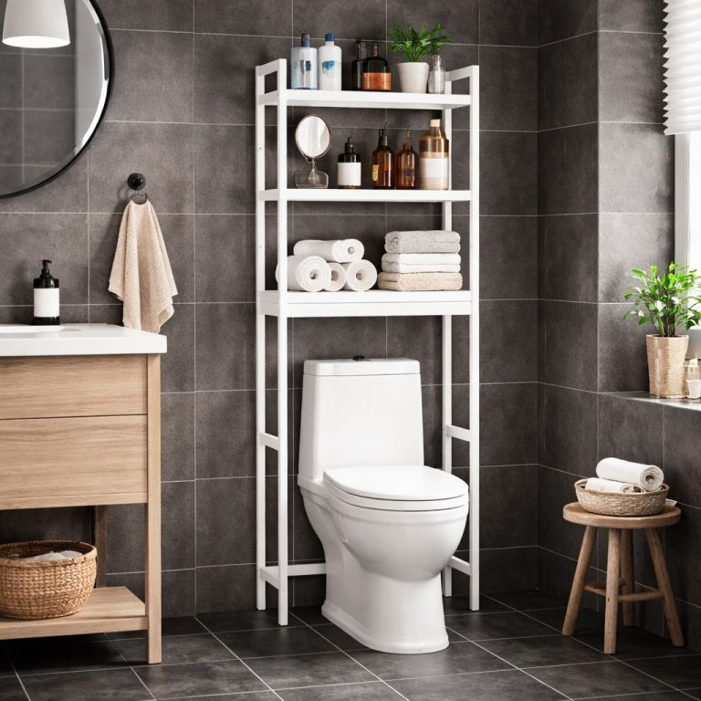 Police do koupelny nad WC 63×26