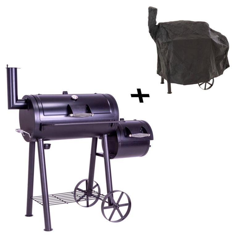 Garthen Zahradní gril s udírnou XL BBQ 2 s ochranným krytem Garthen