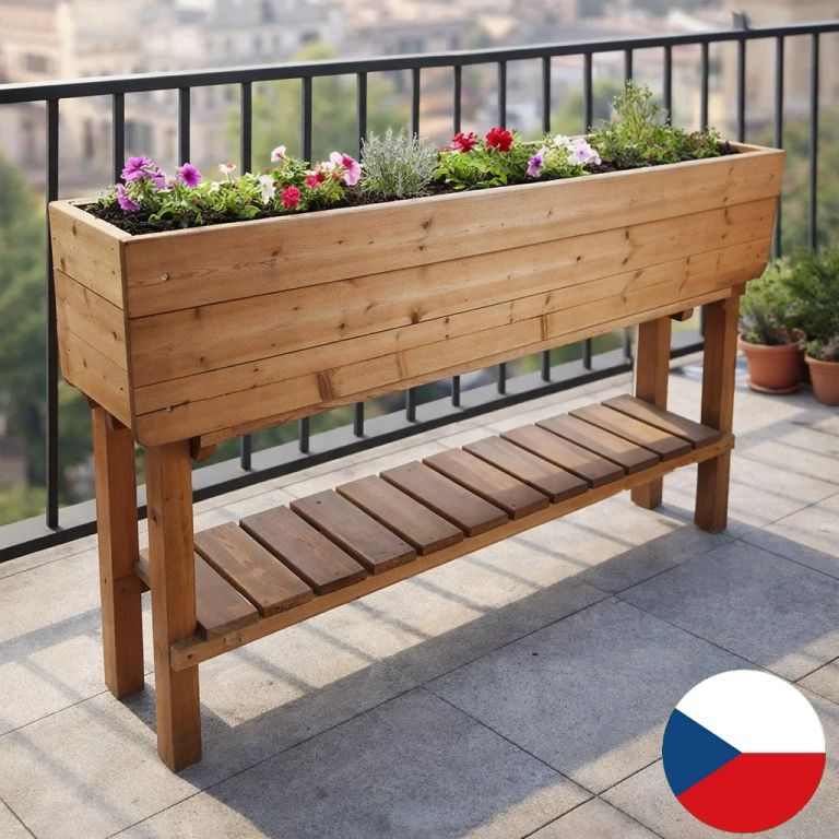 Vyvýšený záhon na nohách 124×26×87 cm s povrchovou úpravou Tonap