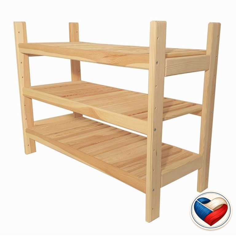 Policový regál dřevěný 60×54×25 cm