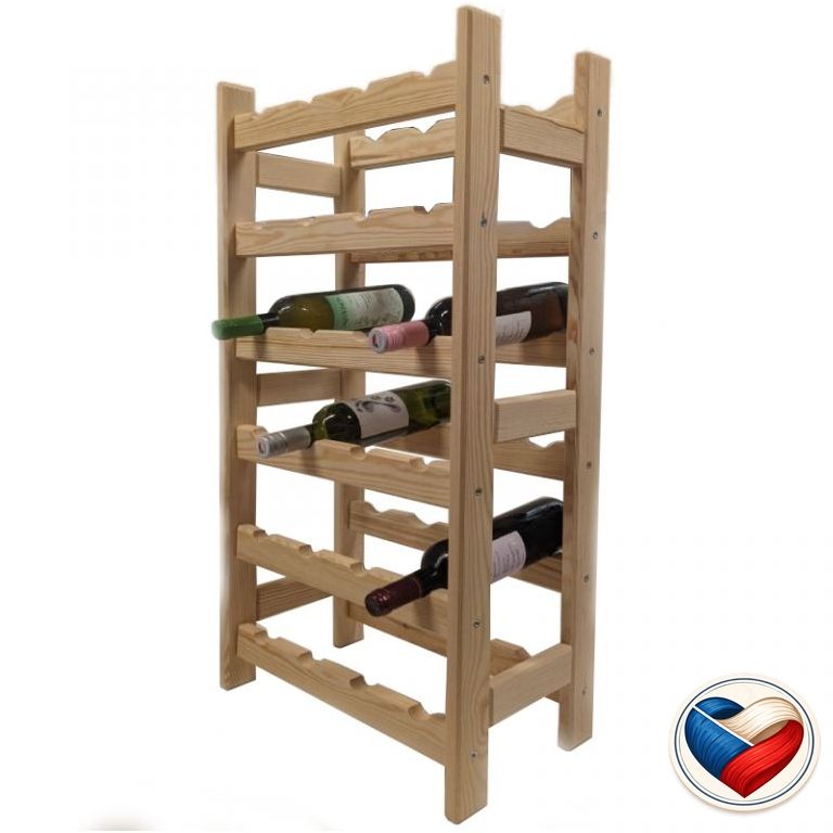 Stojan na víno dřevěný 24 lahví 44×90×25 cm