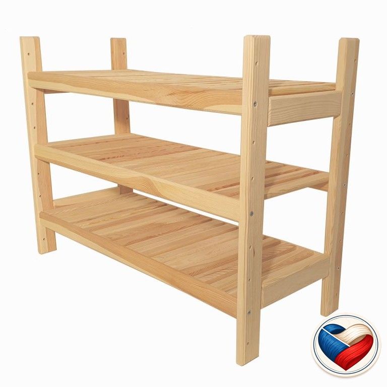 Policový regál dřevěný 60×64×25 cm