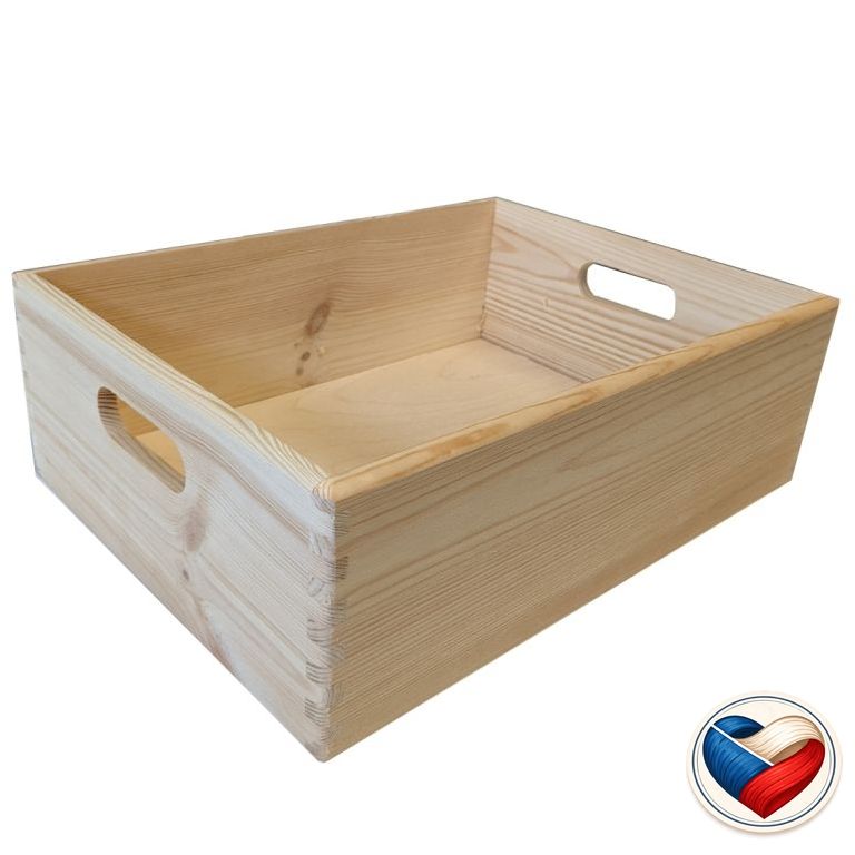 Dřevěný box 40×30×13 cm
