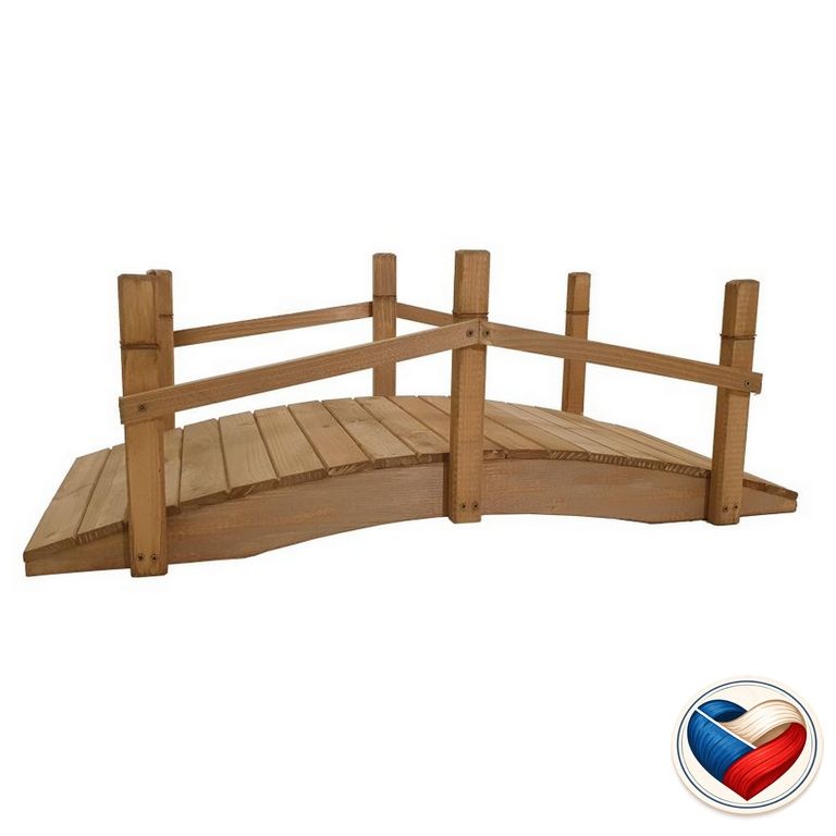 Dřevěný dekorativní můstek 71×32×27 cm olejová lazura