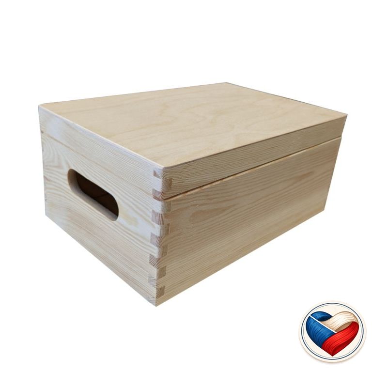 Dřevěný box s víkem 30×20×13 cm