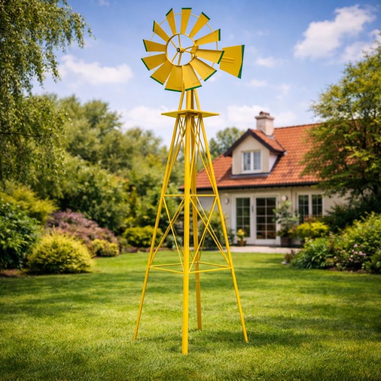 Zahradní větrník 245 cm žlutý Stilista