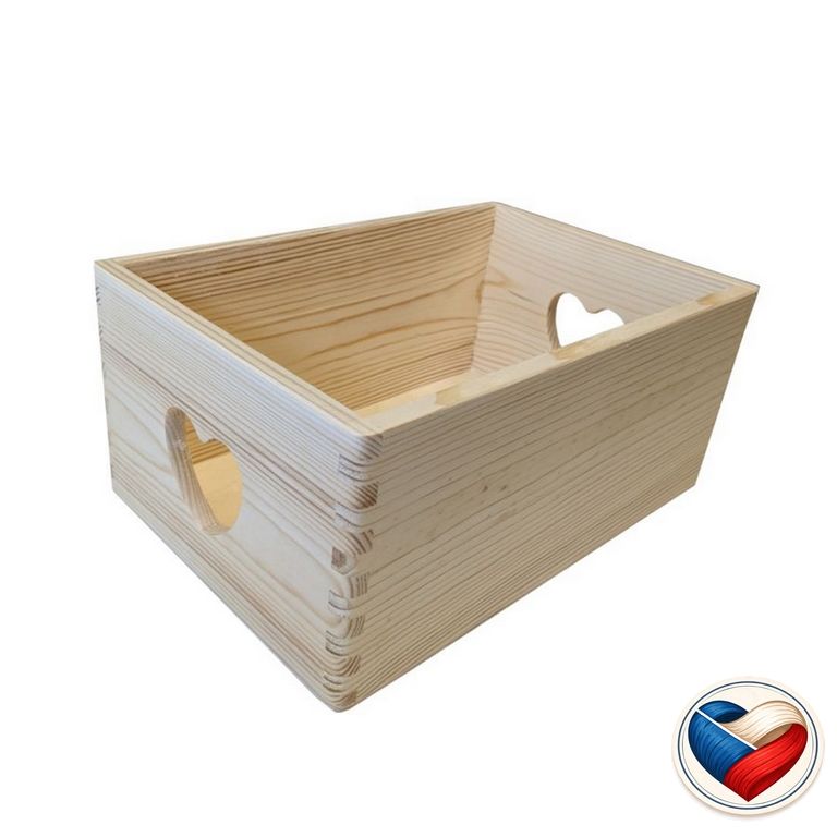 Dřevěný box SRDCE 30×20×13 cm