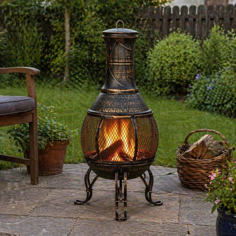 Zahradní krb 89 cm bronzový Stilista