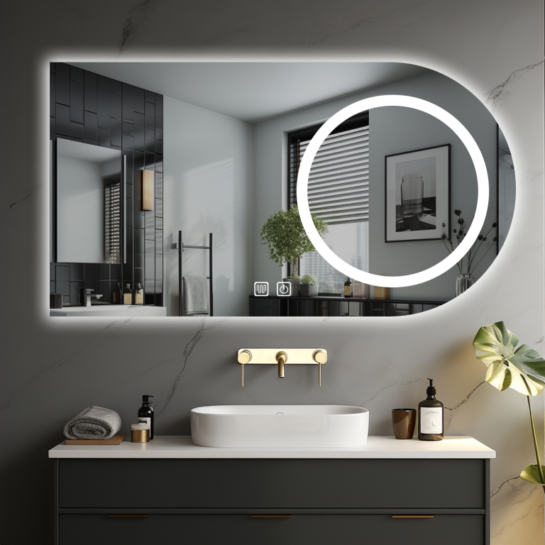 LED koupelnové zrcadlo 80x60 cm s odmlžováním a stmíváním Ireda