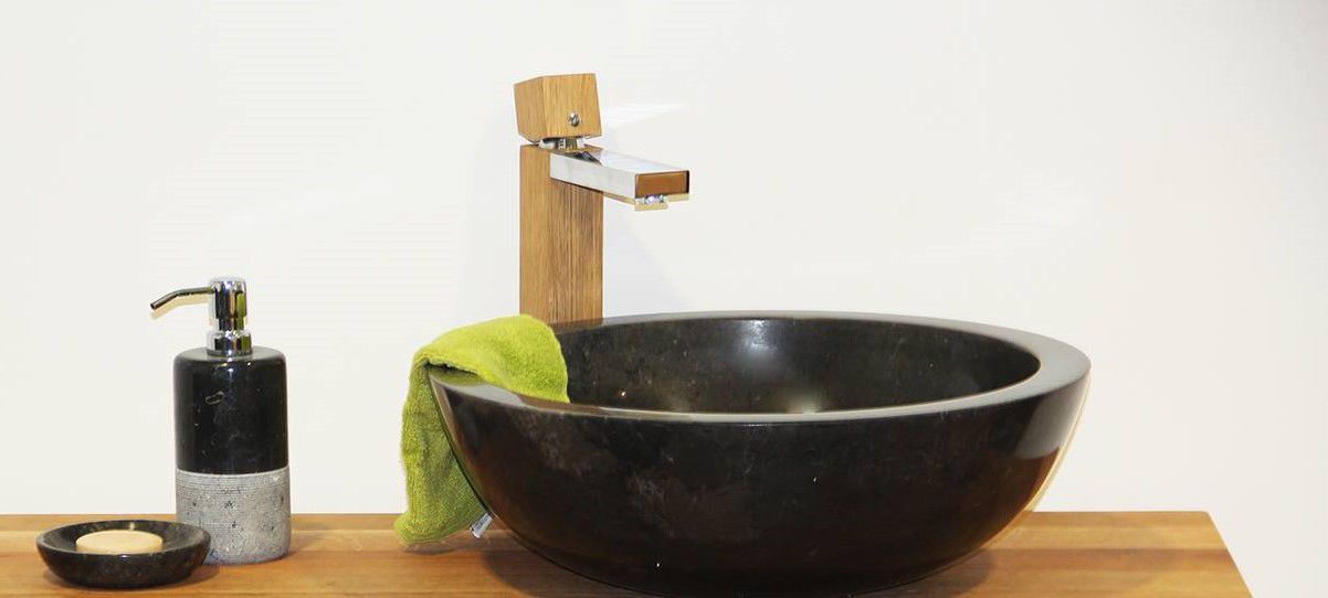 Indera Gemma 501 Ø 50 cm Black Kamenné umyvadlo leštěný mramor 57012 INDERA