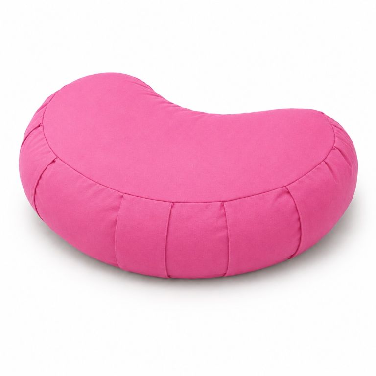 Meditační polštář půlměsíc růžový 40 × 26 × 15 cmcccc FD